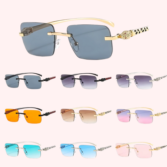 Leopard Light – Lunettes de soleil sans monture rectangulaires